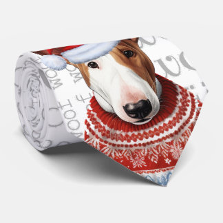 Funny Bull Terrier Christmas Dog Lover Tie