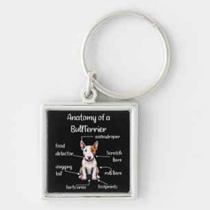 Funny Bull Terrier Dog Keychain