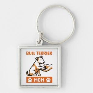Funny Bull Terrier Dog Keychain
