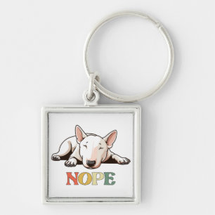 Funny Bull Terrier Dog Keychain