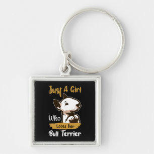 Funny Bull Terrier Dog Keychain
