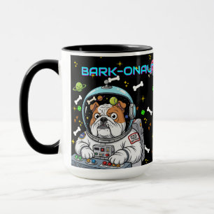 Funny Bulldog "Barkonaut" Space Dog Lover Gift  Mug