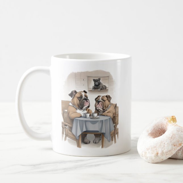 Funny Bulldog   Coffee Mug (With Donut)