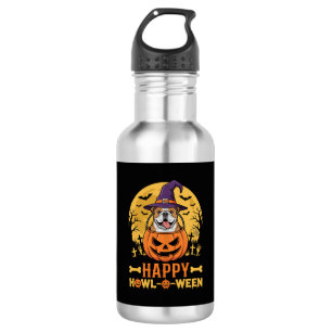 Funny Bulldog Halloween Happy Howl-O-Ween Vintage 532 Ml Water Bottle