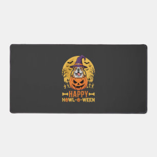 Funny Bulldog Halloween Happy Howl-O-Ween Vintage  Desk Mat