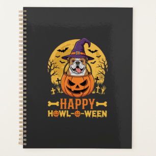 Funny Bulldog Halloween Happy Howl-O-Ween Vintage Planner