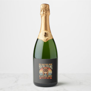Funny Bulldog Love Quote Retro Dog Sparkling Wine Label