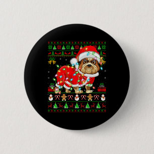 Funny Bulldog Lover Xmas Santa Ugly Bulldog Christ 2 Inch Round Button