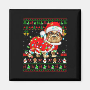 Funny Bulldog Lover Xmas Santa Ugly Bulldog Christ Magnet