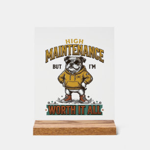 Funny Bulldog Quote Vintage Engraving T-Shirt Desi Acrylic Sign