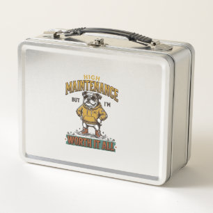 Funny Bulldog Quote Vintage Engraving T-Shirt Desi Metal Lunch Box
