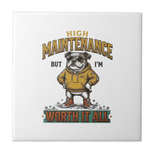 Funny Bulldog Quote Vintage Engraving T-Shirt Desi Tile