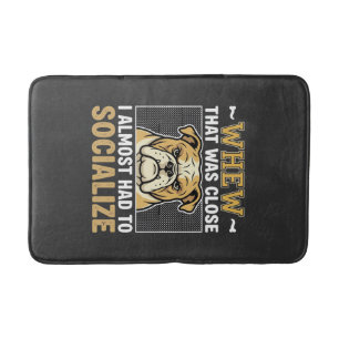 Funny Bulldog Socialize Dog Bath Mat