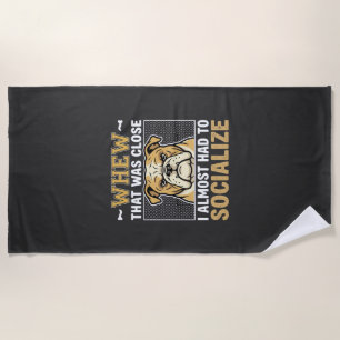 Funny Bulldog Socialize Dog Beach Towel