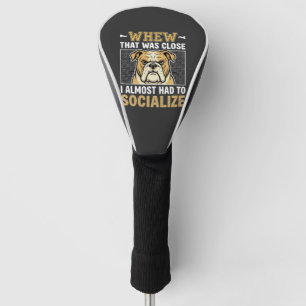 Funny Bulldog Socialize Dog Golf Head Cover
