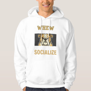 Funny Bulldog Socialize Dog Hoodie