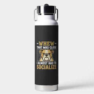 Funny Bulldog Socialize Dog Water Bottle