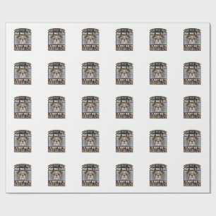 Funny Bulldog Socialize Vintage Vector Shirt Desig Wrapping Paper