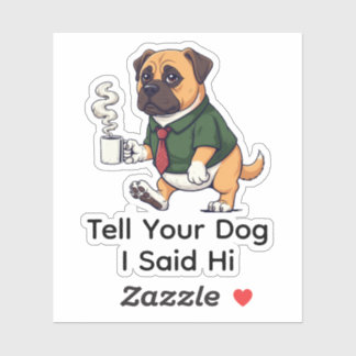 Funny Bullmastiff Dog Business Suit Coffee 