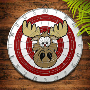Funny Bull's Eye Moose Red Target Dartboard