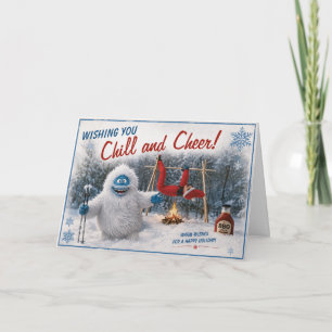 Funny Bumble Yeti and Elf Roast Christmas  Thank You Card
