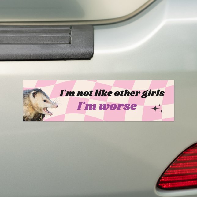 Funny Bumper Sticker - I'm not like Other Girls (On Car)