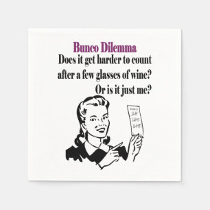 Funny Bunco Drinking Wine Counting Dice Napkin