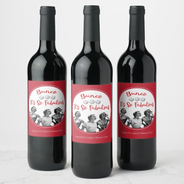 Funny Bunco Player Dice Game Party Wine Label (Bottles)