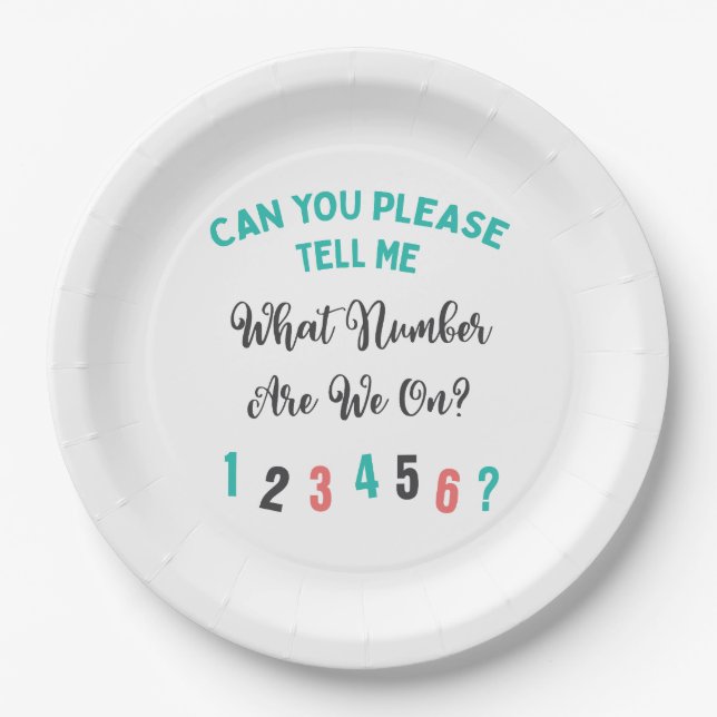 Funny Bunco Player Party What Number Paper Plate (Front)