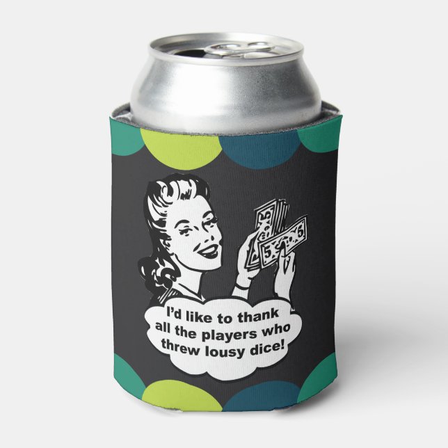 Funny Bunco Player Retro Vintage Can Cooler (Can Front)