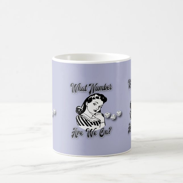 Funny Bunco Prize Mug Blue Quel numéro avons-nous  (Centre)