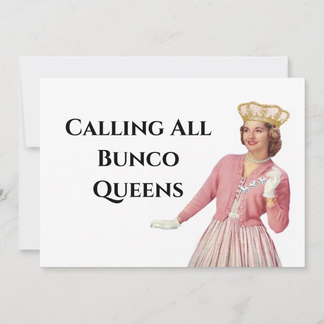 Funny Bunco Queen Party Night Invitation (Front)