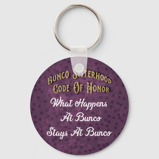 Funny Bunco Sisterhood Code Of Honour Keychain (Front)