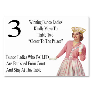 Funny Bunco Table Cards Queen #3