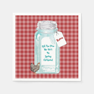 Funny Bunco Vintage Canning Jar Spring Chicken Pap Napkin
