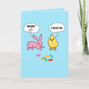 Funny Bunny and Chick Easter Card
