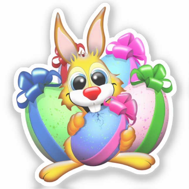 Funny Bunny biting an Easter Egg (Front)