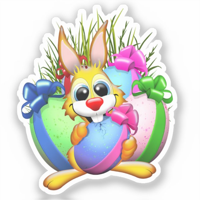 Funny Bunny biting an Easter Egg (Front)