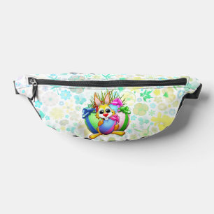 Funny Bunny biting an Easter Egg Fanny Pack