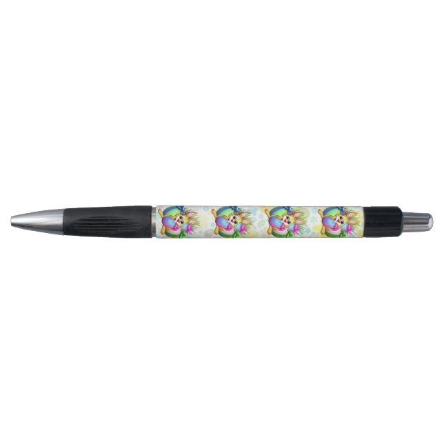 Funny Bunny biting an Easter Egg Pen (Front)