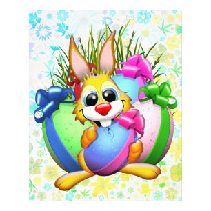 Funny Bunny biting an Easter Egg Photo Print