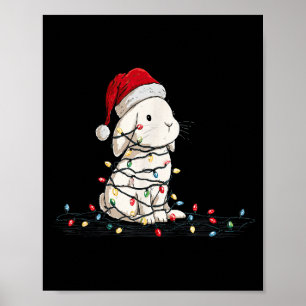 Funny Bunny Christmas Graphics Animal Lights Lover Poster