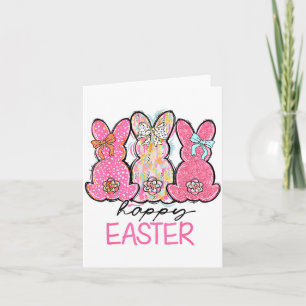 Funny Bunny Coquette Bow Rabbit Lovers Happy Easte Card