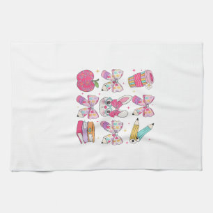 Funny Bunny Coquette Bow Rabbit Teacher Easter Ret Kitchen Towel