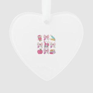 Funny Bunny Coquette Bow Rabbit Teacher Easter Ret Ornament