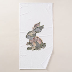 Funny Bunny Crochet Patchwork Camo Rabbit Happy Ea Bath Towel