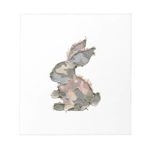Funny Bunny Crochet Patchwork Camo Rabbit Happy Ea Notepad