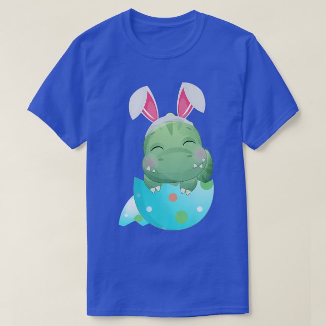 Funny Bunny Ears Egg Easter Day Dinosaur Dino T Re T-Shirt (Design Front)