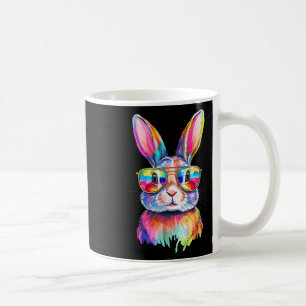 Funny Bunny Easter Rabbit Sungles Tie Dye Men Wome Coffee Mug