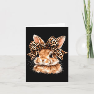 Funny bunny face glasses bandana leopard rabbit card